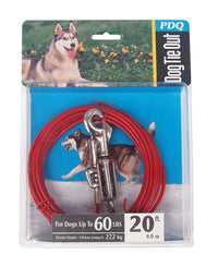 PDQ Red Vinyl Coated Cable Dog Tie Out Large