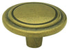 Antique Brass Raised Ring Round Cabinet Knobs, 2-Pk.