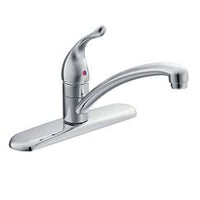 Chrome one-handle low arc kitchen faucet