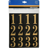 Hillman 2 in. Gold Mylar Self-Adhesive Number Set 0-9 32 pc (Pack of 6)