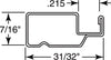 Prime-Line Screen Frame 1"W, 7/16" H X 1"W X 12' 2' L 0.025 Ga Aluminum Almond Finish Box of 36