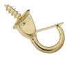 National Hardware Bright Brass Gold Steel 7/8 in. L Safety Cup Hook 10 lb 2 pk