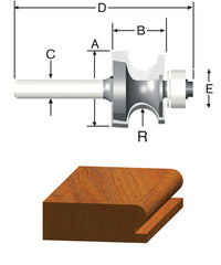 Vermont American 7/8 in. D X 1/8 in. X 2-1/4 in. L Carbide Tipped Edgebead Router Bit