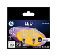 GE G16 E12 (Candelabra) LED Bulb Soft White 25 Watt Equivalence (Pack of 6)