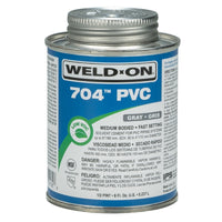 Weld-On 704 Gray Solvent Cement For PVC 8 oz