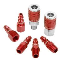 Legacy ColorConnex Aluminum/Steel Air Coupler and Plug Set 1/4 in. 7 pc