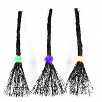 Sienna Warm White 45 ct 29 in. Prelit Rattan Brooms Halloween Decor