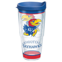 Tervis Collegiate 24 oz Kansas Jayhawks Multicolored BPA Free Tumbler with Lid