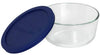 Pyrex 6 in. W x 6 in. L Round Glass Dish with Lid Blue/Clear (Pack of 4)