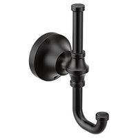 Matte black double robe hook