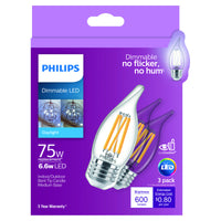 Philips BA11 E26 (Medium) LED Bulb Daylight 75 Watt Equivalence 3 pk