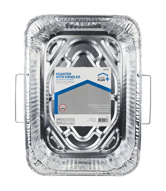 Home Plus Durable Foil 11-7/8 in. W x 16-5/8 in. L Roaster Pan Silver 1 pk (Pack of 12)