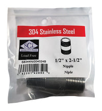 Smith-Cooper 1/2 in. MPT Stainless Steel 2-1/2 in. L Nipple