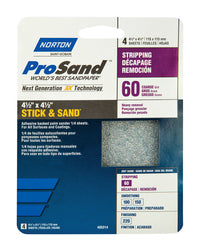 Norton ProSand 4-1/2 in. L X 4-1/2 in. W 60 Grit Aluminum Oxide Sanding Sheet 4 pk