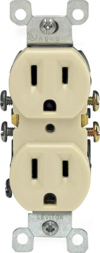 Leviton 15 amps 125 V Duplex Ivory Outlet 5-15R 10 pk