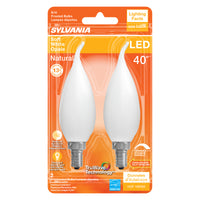 Sylvania Natural B10 E12 (Candelabra) LED Bulb Soft White 40 Watt Equivalence 2 pk