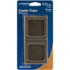 Softtouch Plastic Caster Cup Brown Square 1 3/4 in. W 4 pk