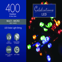 Celebrations LED Micro Multicolored 400 ct String Christmas Lights 134 ft. -Pack of 4