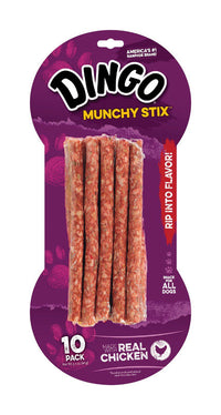 Dingo All Size Dogs Adult Munchy Stix Chicken 5 in. L 10 pk