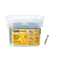 GRK Fasteners UberGrade No. 8  x 1-1/2 in. L Star Trim Head Steel Construction Screws 600 pk