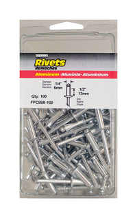 Surebonder 1/4 in. D X 1/2 in. Aluminum Rivets Silver 100 pk