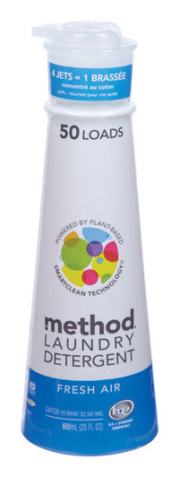 Method Fresh Air Scent Laundry Detergent Liquid 20 oz. (Pack of 6)