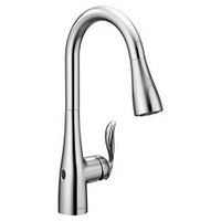 Chrome one-handle high arc pulldown kitchen faucet