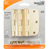 National Hardware 3-1/2 in. L Satin Brass Door Hinge 3 pk