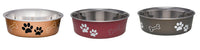 Loving Pets Assorted Bones and Paw Prints Stainless Steel 4 cups Pet Bowl For Dog