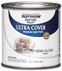 Rust-Oleum Painters Touch Semi-Gloss White Ultra Cover Paint Indoor and Outdoor 200 g/L 0.5 pt.