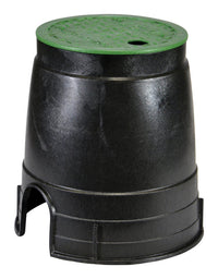 NDS Econo 8.5 in. W X 8.5 in. H Round Valve Box with Overlapping Cover Black/Green