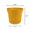 Bloem 10 in. Dia. Polyresin Saturn Planter Yellow