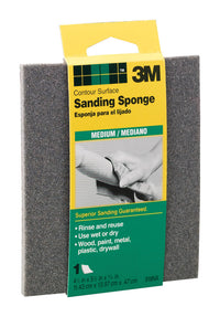 3M 5-1/2 in. L X 4-1/2 in. W X 3/16 in. Medium Contour Sanding Sponge