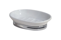 InterDesign York Oval Soap Dish 1.4 in. H x 4 in. W x 5.8 in. L Ceramic White Porcelain (Pack of 2)