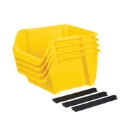 Stanley 7 in. W X 5 in. H X 9.5 in. D Storage Bin Set Impact-Resistant Poly 4 compartments Yellow