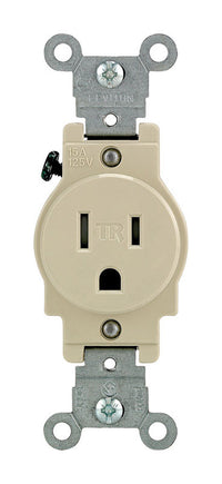 Leviton 15 amps 125 V Single Ivory Tamper Resistant Outlet 5-15R 1 pk