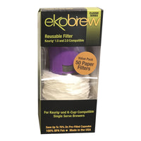 Ekobrew Classic 50 cups White K-Cup Coffee and Tea Filters 1 pk