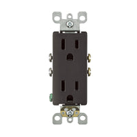 Leviton Decora 15 amps 125 V Duplex Brown Outlet 5-15R 1 pk