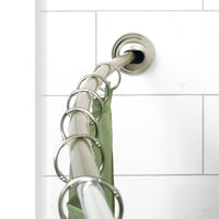 Zenna Home Curved Shower Rod 72 in. L Satin Brushed Silver