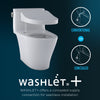 TOTO WASHLET+®  Aquia IV Two-Piece Elongated Dual Flush 1.28 and 0.8 GPF Toilet and Contemporary WASHLET S550e Bidet Seat, Cotton White - MW4463056CEMG#01