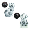 Alpine Polyresin Assorted 14.25 in. Solar Cat and Dog Statuary (Pack of 2).