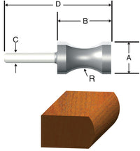 Vermont American 13/16 in. D X 23/32 in. X 2-1/2 in. L Carbide Tipped Convex Edge Router Bit