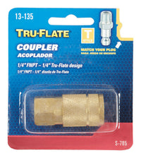 Tru-Flate Brass Quick Change Coupler 1/4 in. FPT 1 pc