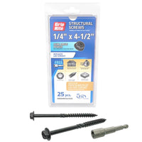 Grip-Rite No. 10 wire X 4-1/2 in. L Star Hex Washer Head Structural Screws 25 pk