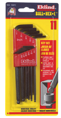 Eklind Ball-Hex-L SAE Long Arm Ball End Hex L-Key Set 11 pc