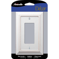 Amerelle Savannah White 1 gang Wood Rocker Wall Plate 1 pk