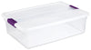 Sterilite 17551706 32 Quart ClearView Latchâ„¢ Storage Box With Sweet Plum Latches (Pack of 6)