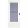 Larson 81 in. H X 36 in. W Vinyl/Wood White Mid-View Reversible Self-Storing Storm Door