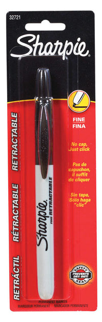 Sharpie Retractable Black Fine Tip Permanent Marker 1 pk (Pack of 6)