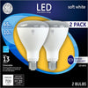 GE BR30 E26 (Medium) LED Floodlight Bulb Soft White 65 Watt Equivalence 2 pk